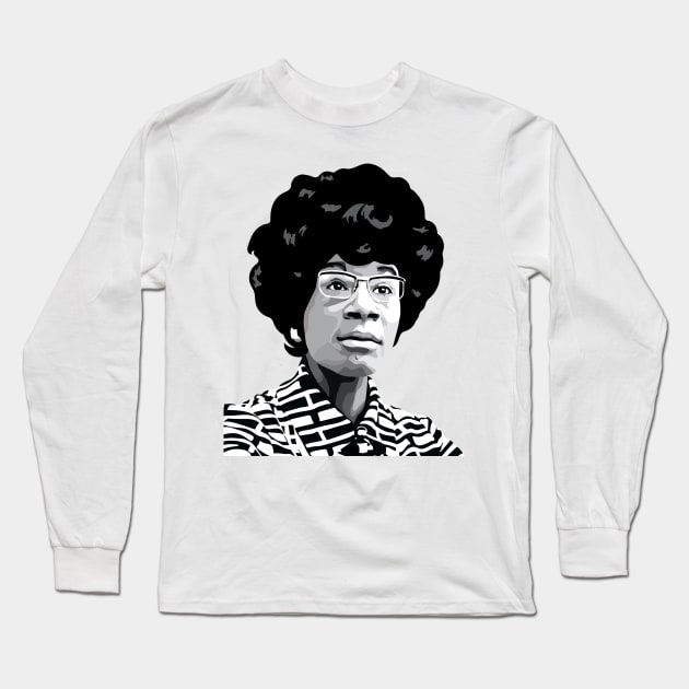 Shirley Chisholm Long Sleeve T-Shirt by FemCards